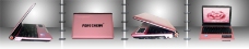 粉红色电脑各个面图片