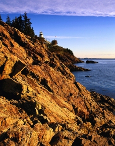 加拿大黄昏岩石海岸图片
