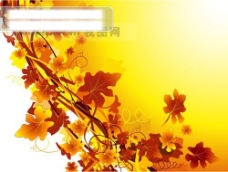 秋天背景矢量花纹底纹背景秋天的叶子eps格式黄色叶子矢量素材秋天的花朵