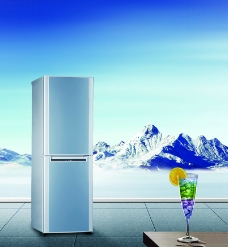 冰箱形象冰山云海果汁图片
