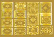 欧式边框多款金色矢量欧式花纹图片
