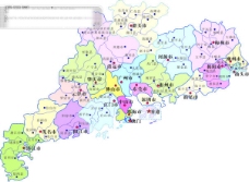 广东省县市分布矢量地图